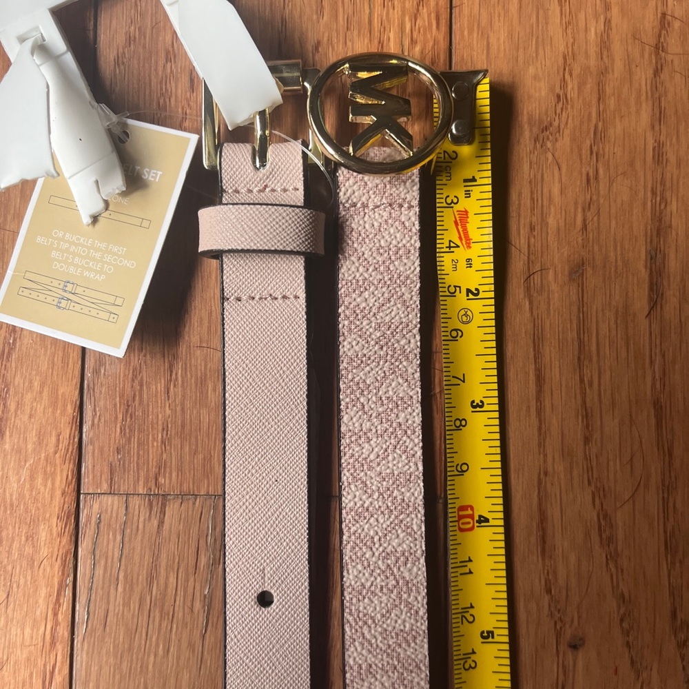 2- Michael Kors Pink and Gold Belt with Luxurious Design.